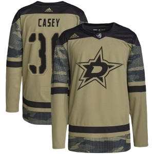 Men's Dallas Stars Jon Casey Adidas Authentic Military Appreciation Practice Jersey - Camo