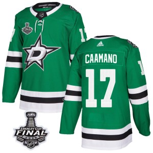 Youth Dallas Stars Nick Caamano Adidas Authentic Home 2020 Stanley Cup Final Bound Jersey - Green