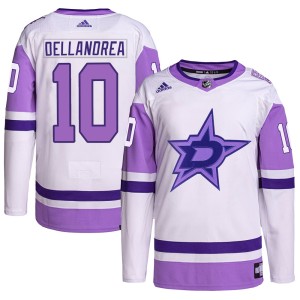 Youth Dallas Stars Ty Dellandrea Adidas Authentic Hockey Fights Cancer Primegreen Jersey - White/Purple