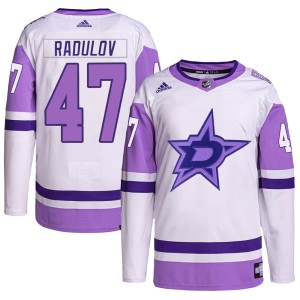 Youth Dallas Stars Alexander Radulov Adidas Authentic Hockey Fights Cancer Primegreen Jersey - White/Purple