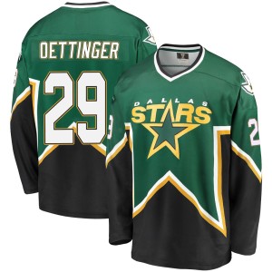 Men's Dallas Stars Jake Oettinger Fanatics Branded Premier Breakaway Kelly /Black Heritage Jersey - Green