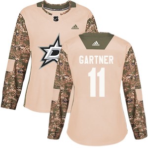 Women's Dallas Stars Mike Gartner Adidas Authentic Veterans Day Practice Jersey - Camo