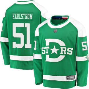 Men's Dallas Stars Fredrik Karlstrom Fanatics Branded 2020 Winter Classic Breakaway Player Jersey - Green