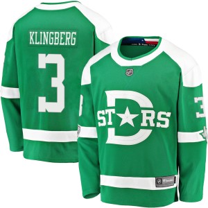 Men's Dallas Stars John Klingberg Fanatics Branded 2020 Winter Classic Breakaway Jersey - Green