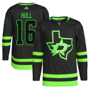 Youth Dallas Stars Brett Hull Adidas Authentic Alternate Primegreen Pro Jersey - Black