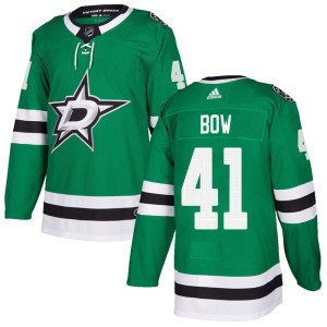 Youth Dallas Stars Landon Bow Adidas Authentic Home Jersey - Green
