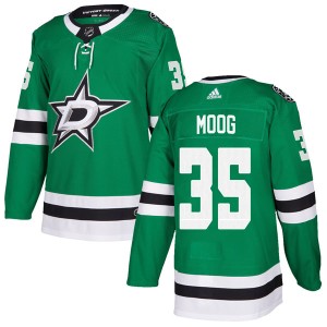 Youth Dallas Stars Andy Moog Adidas Authentic Home Jersey - Green