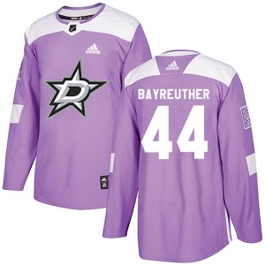 Men's Dallas Stars Gavin Bayreuther Adidas Authentic Fights Cancer Practice Jersey - Purple