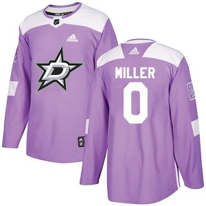 Men's Dallas Stars Colin Miller Adidas Authentic Fights Cancer Practice Jersey - Purple