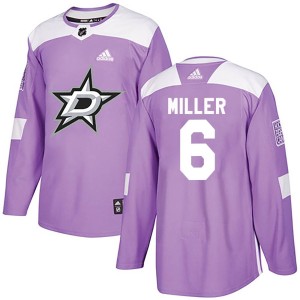 Men's Dallas Stars Colin Miller Adidas Authentic Fights Cancer Practice Jersey - Purple