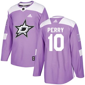 Men's Dallas Stars Corey Perry Adidas Authentic Fights Cancer Practice Jersey - Purple