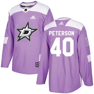 Men's Dallas Stars Jacob Peterson Adidas Authentic Fights Cancer Practice Jersey - Purple