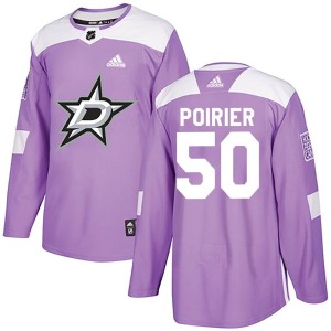 Men's Dallas Stars Remi Poirier Adidas Authentic Fights Cancer Practice Jersey - Purple