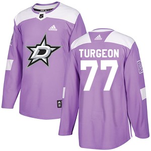 Men's Dallas Stars Pierre Turgeon Adidas Authentic Fights Cancer Practice Jersey - Purple
