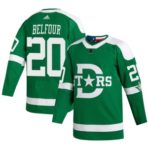 Men's Dallas Stars Ed Belfour Adidas Authentic 2020 Winter Classic Jersey - Green