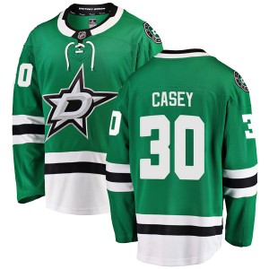 Men's Dallas Stars Jon Casey Fanatics Branded Breakaway Home Jersey - Green