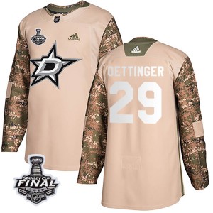 Youth Dallas Stars Jake Oettinger Adidas Authentic Veterans Day Practice 2020 Stanley Cup Final Bound Jersey - Camo