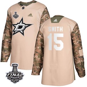 Youth Dallas Stars Bobby Smith Adidas Authentic Veterans Day Practice 2020 Stanley Cup Final Bound Jersey - Camo
