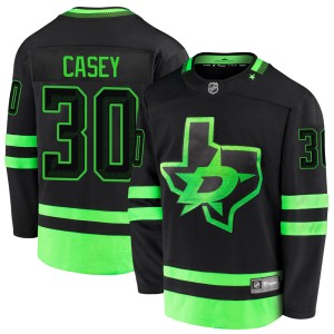 Youth Dallas Stars Jon Casey Fanatics Branded Premier Breakaway 2020/21 Alternate Jersey - Black
