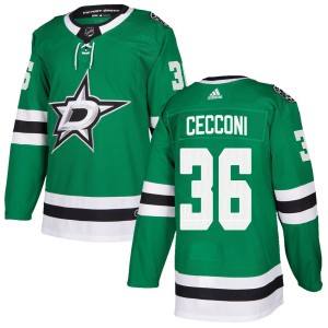 Men's Dallas Stars Joseph Cecconi Adidas Authentic Home Jersey - Green