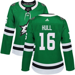 Women's Dallas Stars Brett Hull Adidas Authentic Home Jersey - Green
