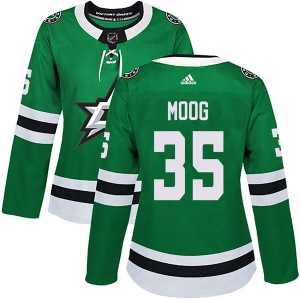 Women's Dallas Stars Andy Moog Adidas Authentic Home Jersey - Green