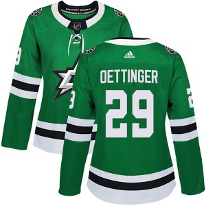 Women's Dallas Stars Jake Oettinger Adidas Authentic ized Home Jersey - Green