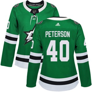 Women's Dallas Stars Jacob Peterson Adidas Authentic Home Jersey - Green