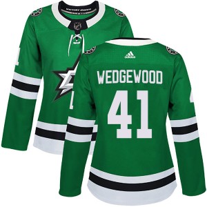 Women's Dallas Stars Scott Wedgewood Adidas Authentic Home Jersey - Green