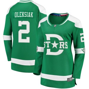 Women's Dallas Stars Jamie Oleksiak Fanatics Branded 2020 Winter Classic Breakaway Jersey - Green