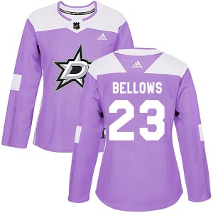 Women's Dallas Stars Brian Bellows Adidas Authentic Fights Cancer Practice Jersey - Purple