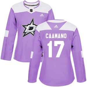 Women's Dallas Stars Nick Caamano Adidas Authentic Fights Cancer Practice Jersey - Purple