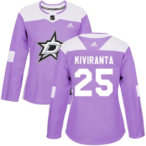 Women's Dallas Stars Joel Kiviranta Adidas Authentic Fights Cancer Practice Jersey - Purple
