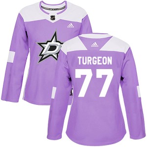 Women's Dallas Stars Pierre Turgeon Adidas Authentic Fights Cancer Practice Jersey - Purple