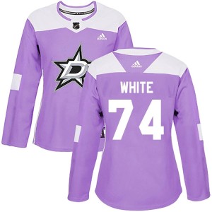 Women's Dallas Stars Gavin White Adidas Authentic Fights Cancer Practice Jersey - Purple