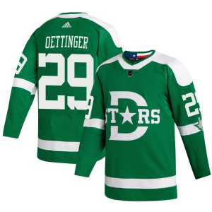 Youth Dallas Stars Jake Oettinger Adidas Authentic ized 2020 Winter Classic Player Jersey - Green