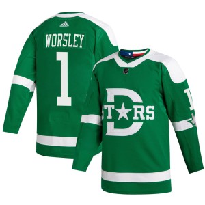 Youth Dallas Stars Gump Worsley Adidas Authentic 2020 Winter Classic Jersey - Green