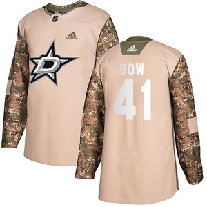 Youth Dallas Stars Landon Bow Adidas Authentic Veterans Day Practice Jersey - Camo