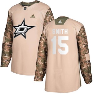 Youth Dallas Stars Craig Smith Adidas Authentic Veterans Day Practice Jersey - Camo