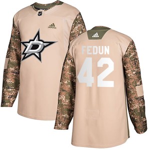 Youth Dallas Stars Taylor Fedun Adidas Authentic Veterans Day Practice Jersey - Camo