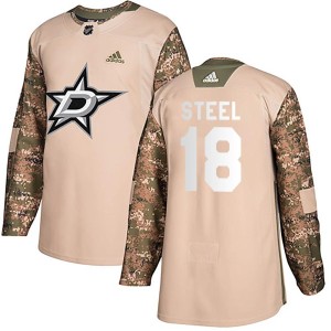 Youth Dallas Stars Sam Steel Adidas Authentic Veterans Day Practice Jersey - Camo