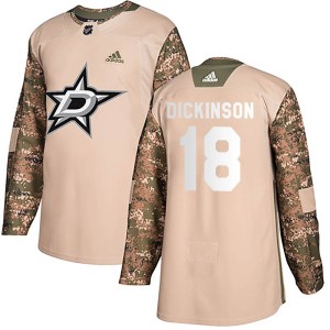 Men's Dallas Stars Jason Dickinson Adidas Authentic Veterans Day Practice Jersey - Camo