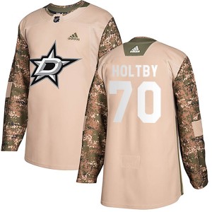 Men's Dallas Stars Braden Holtby Adidas Authentic Veterans Day Practice Jersey - Camo