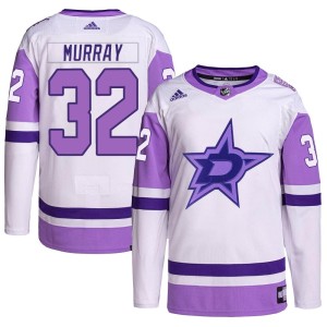 Men's Dallas Stars Matt Murray Adidas Authentic Hockey Fights Cancer Primegreen Jersey - White/Purple
