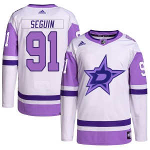 Men's Dallas Stars Tyler Seguin Adidas Authentic Hockey Fights Cancer Primegreen Jersey - White/Purple
