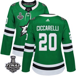 Women's Dallas Stars Dino Ciccarelli Adidas Authentic Home 2020 Stanley Cup Final Bound Jersey - Green