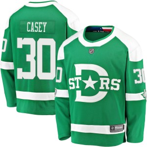 Youth Dallas Stars Jon Casey Fanatics Branded 2020 Winter Classic Breakaway Jersey - Green