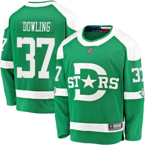 Youth Dallas Stars Justin Dowling Fanatics Branded 2020 Winter Classic Breakaway Jersey - Green
