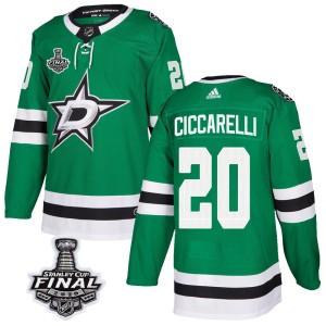 Men's Dallas Stars Dino Ciccarelli Adidas Authentic Home 2020 Stanley Cup Final Bound Jersey - Green