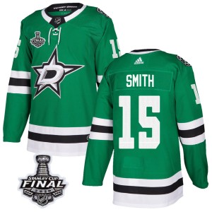 Men's Dallas Stars Bobby Smith Adidas Authentic Home 2020 Stanley Cup Final Bound Jersey - Green